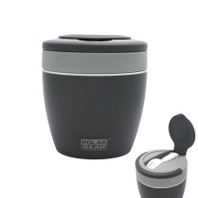 Polar Gear Microwavable Food Containers with Fold Away Cutlery, Polypropylene, 500 milliliters, Grey