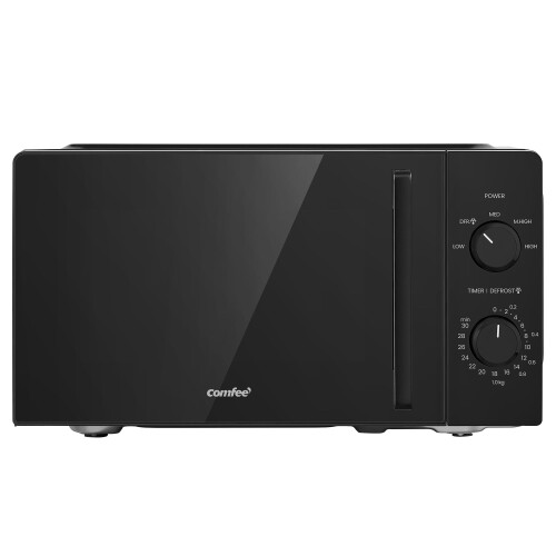COMFEE' 20L Compact Microwave - 700W Black Solo Manual Microwave with