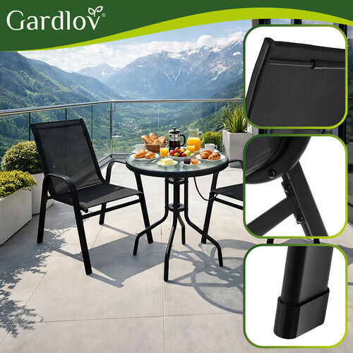 Gartenstuhlset, 2 stapelbare Eisenstühle, UV-beständig 2