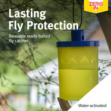 Zero In Fly Catcher Ready-Baited Trap, Effective and Convenient Fly Control, Pre-Baited for Instant Use, Non-Toxic, Odour-Free, O