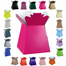 Glossy Vibrant Bouquet, Flower Box/Vase - Transportation Display, Presentation Boxes (1, Fuchsia)