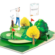 GREETING ART Golf Pop Up Card,Golf Greeting Cards 3D Birthday Card for Golfers Golf Gift for Men Pop Up Golf Retirement Golf Cards,Father's Day Card