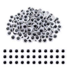 TOAOB 500pcs Mini Wiggle Googly Eyes with Self Adhesive Black White Round Sticky Wobbly Eyes Plastic Craft Eyes 5mm for Soft Doll Making Plush