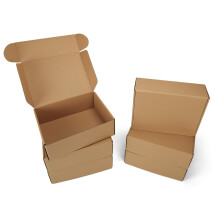 HORLIMER 6 Pack Shipping Boxes 305x229x100 mm (12x9x4 inch), Brown Corrugated Cardboard Boxes for Small Item Packaging, Secure Storage and Business