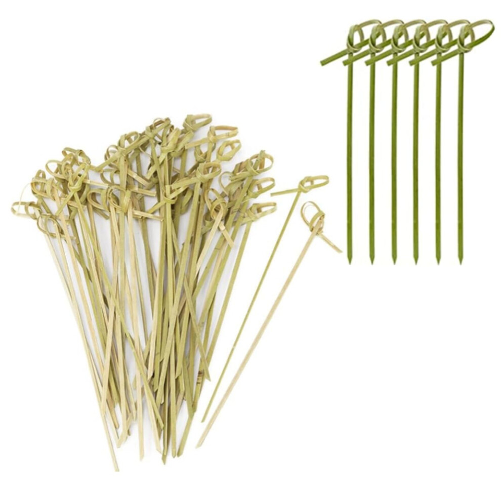Bamboo skewers,100 Pieces Bamboo Cocktail Party Toothpicks for Appetizers Fingerfood skewers Made of Bamboo Wood Bamboo Knot Picks Appetizer Drink-image-OPC-PTWZVPR-NEW