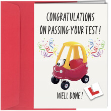 Congratulations Driving Test Card for Him or Her - Passing Your Driving Test - Well Done Passing Exam Cards for Men and Women - Card for Son, Daughte