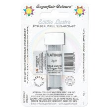 Sugarflair Platinum Edible Lustre Dust (E171 Free), Add a Lustrous Shine to Cakes or Decorations. Brush On or Add Rejuvenator to Create Eye-Catching