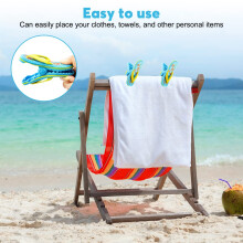 mizikuu Beach Towel Clips, 4 Multicolor Slipper Beach Towel Clips, Large Plastic Laundry Clip Clothes Pegs Laundry Pegs Sunbed Tow