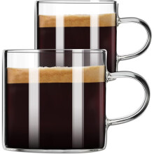 PARACITY Espresso Cups Set of 2, 120 ml Insulated Glass Espresso Shot Cups