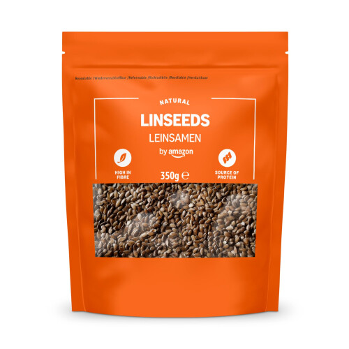 by Amazon Linseeds, 350g, Versatile for Breakfast, Yogurt, Smoothies
