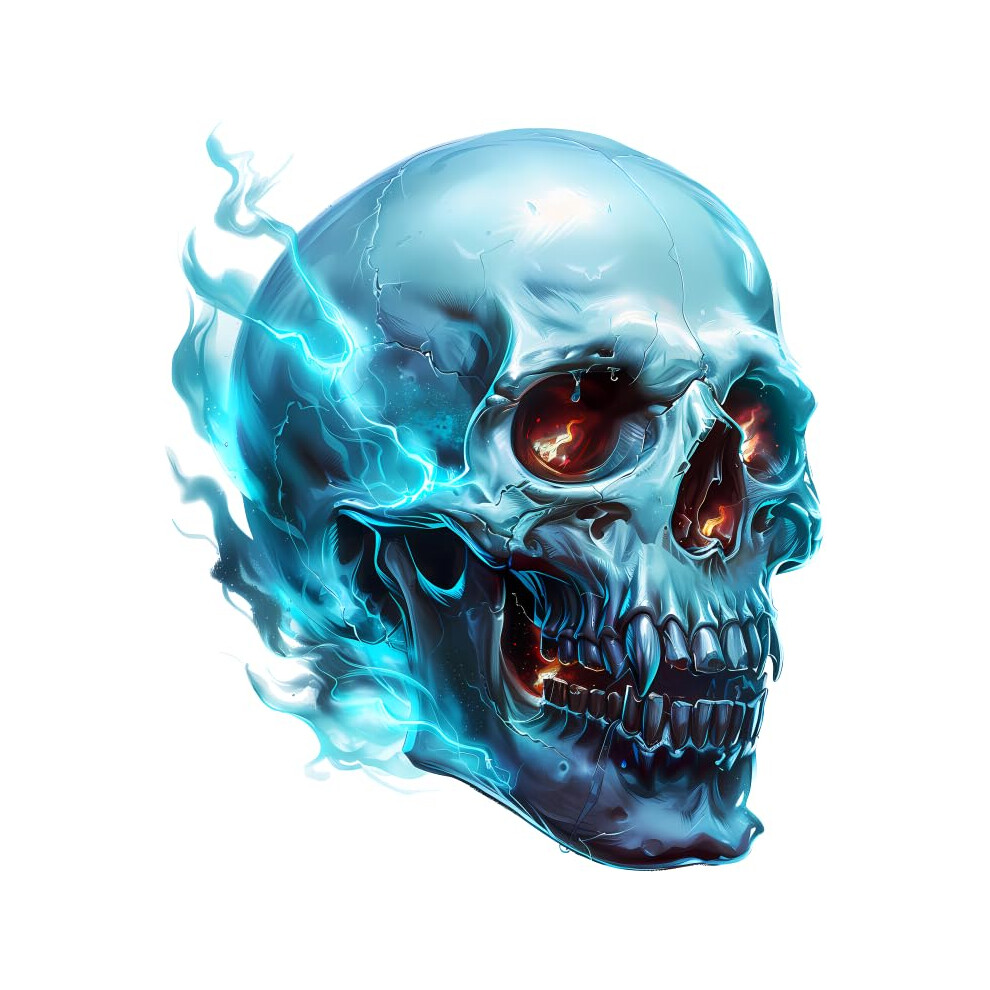X2 Ghost Skull Vinyl Decal Stickers, Cover Marks, 110M Tall Qty:2, Ideal For Tiles, Scrapbooking, Laptop, Jars And More, Vibrant & Waterproof 5051227074027