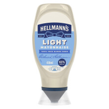 Hellmann's Light Mayonnaise Condiment 100% recycled squeeze bottle light mayo for burgers, sandwiches and salads, 430ml