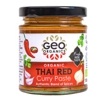 Geo Organics Thai Red Curry Paste 180g (Pack of 1) Serves 4 | Organic & Vegan-Friendly Red Thai Curry Paste | Authentic Restaurant Recipe Base