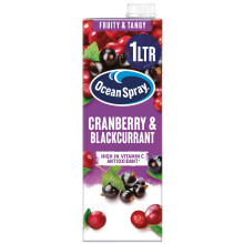 Ocean Spray Cranberry & Blackcurrant Juice Drink -1L - Sugar & Natural Sweetener Fruit Juice - Rich in Vitamin C & High in Antioxidants