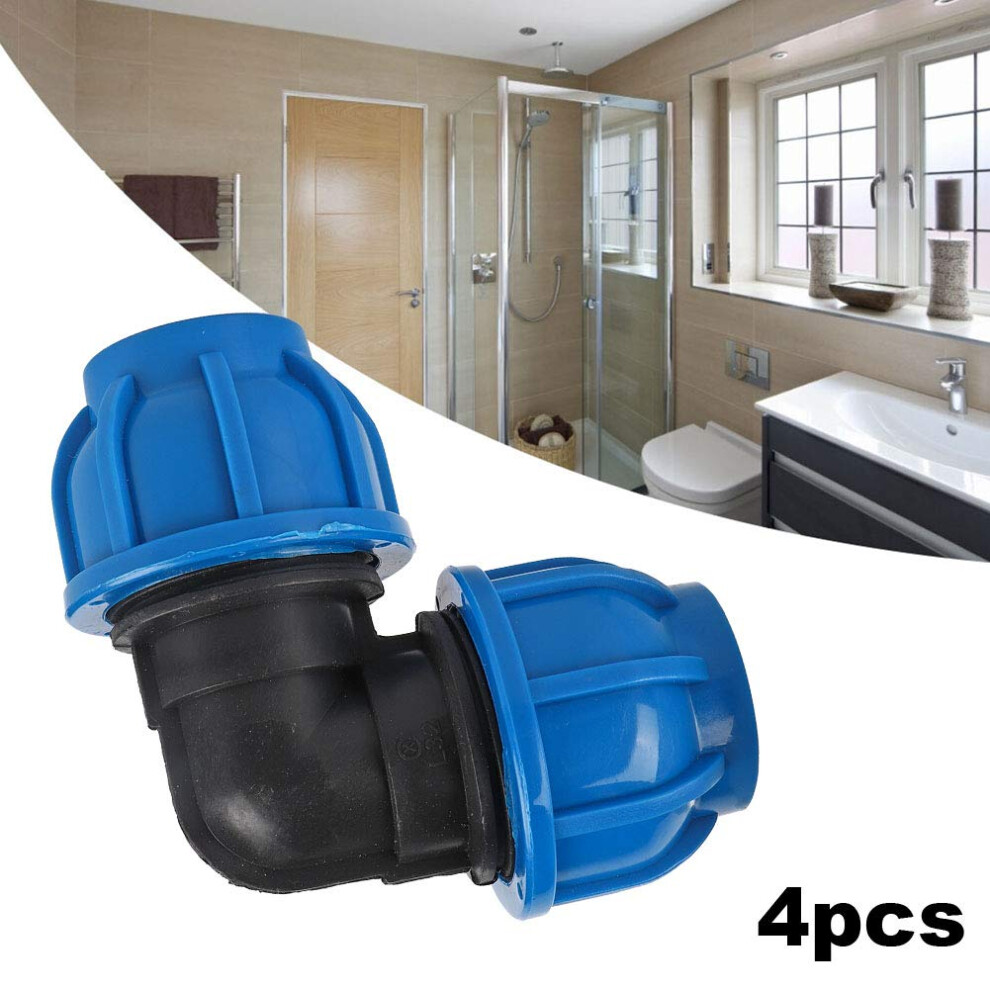 Qiilu 4Pcs Pe Plastic 32Mm To 32Mm Elbow Adapter Connector Water Pipe Fitting Accessories Pipe Mdpe 32Mm Fittings Mdpe 32Mm Pipe F 79802369