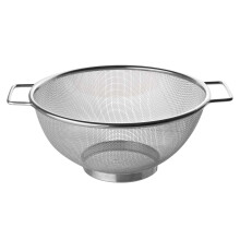 Fackelmann Wire 20cm Colander, Stainless Steel, Fine Mesh Sieve, for Straining, Drainer with Sturdy base & Two Handles