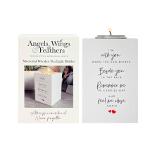 Wooden Memorial Candle Tealight Holder – Bereavement Gifts – Sympathy Gift for Remembrance – 1077 cm Poem Engraved Holder for Co
