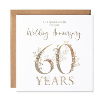 Maise & Rose 60th Wedding Anniversary Card | 60 Year Anniversary Card | Sixtieth Wedding Anniversary Card For Friends | Family