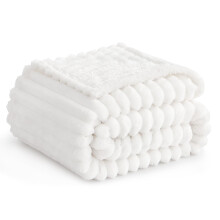 RUIKASI Fleece Throw Blanket for Sofa - Double Fluffy White Throws for Sofas Large, Soft Warm Blanket Throw for Couch