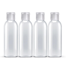 Palm Safe 4 pcs 100ml/3.5 OZ Clear Plastic Travel Bottles, Durable Strong Recyclable BPA Free Storage Bottles