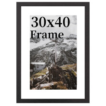 30x40cm Picture Frame, Black Picture Frames 30x40, Black Wooden Frame with Clear Acrylic Glass,Poster Frame to Hang Portrait or Landscape