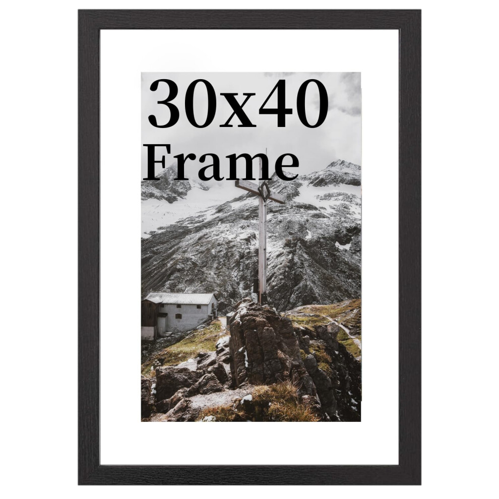 30X40cm Picture Frame, Picture Frames 30X40, Wooden Frame With Clear Acrylic Glass,Poster Frame To Hang Portrait Or Landscape Black 5051227042439