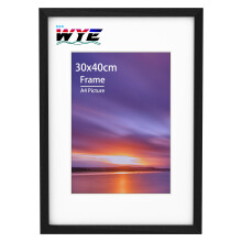 wyewye Picture Frame 30 x 40 cm Wood, Acrylic (Not Glass) 30 x 40 cm Black Poster Frame for 20 x 28.7 cm Print Certificate, Photo Frame with