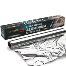 Essentials Pro Extra Wide Heavy Duty Foil Roll – 45cm x 4m – Thick Aluminium Foil for Oven & Grill Use – Budget Friendly