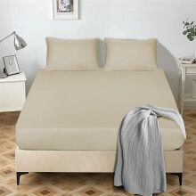 My home store Fitted Sheet 25 cm Deep Brushed Microfiber Ultra Soft No-Iron Wrinkle-Resistant Plain Dyed Fitted Bed Sheets Hypoallergenic Breathable