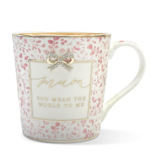 Lesser & PAVEY Madelaine by Hearts Design Mum You Mean The World to Me Fine China Mug for Home & Kitchen | Ceramic Mugs for Tea & Coffee