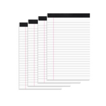 DIYASY 4 Pack A5 Legal Pads, 50 Sheets Ruled Refill Pads, 60gsm Lined Writing Notepads for School Office and Home(5" x 8")