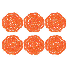 sourcing map 6Pcs Crochet Doilies Handmade Tray Doilies 4" Round Cloth Placemats Lace Coasters for Crafts, Daily Use, Festivals, Home Decoration