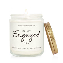 GOMELLEY Engagement Gifts for Couples, Handmade Lavender Engaged Candle, Engagement Presents, Engagement Party Decorations, Bride to Be Gifts(7oz)