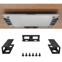 Joythink Universal Under Desk Metal Laptop Mount With Anti-Scratch Hidden Docking Station Holder - Silicone Tray for Keyboard Tablet Kitchen - 3 PCS