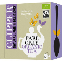 Clipper Organic Earl Grey Tea Bags | Box of 50 Teabags | Organic Tea for Home & Office | Eco-Conscious, Fair Trade Tea | Natural, Unbleached
