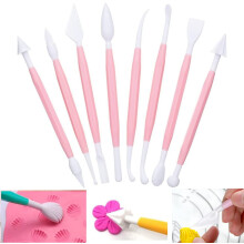 Buy-Simplicity Pack of 8 Basic Fondant Modelling Tool Set | Dual Head Cake Decorating Sculpting Hand Tools - Gum Paste Sugar Craft Icing Kit