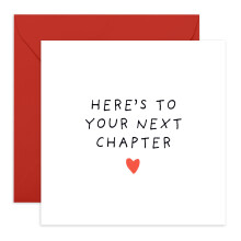 Leaving Card with a Simple Message - 'To Your Next Chapter' - Jokes for Colleagues, Partners, BFF, Besties, Office Mates, Work Mate, Bruv, Good luck