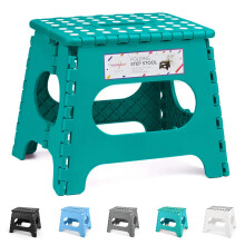 HOUSE DAY 11 Inch Folding Step Stool for Kids- Heavy Duty Plastic Step Stool for Adult Foldable Stools Sturdy Kitchen Step Skid Resistant Folding