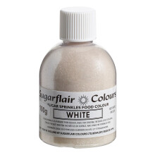 Sugarflair White Edible Glitter Sugar Sprinkles - for Cake Decorating, Sprinkle on Cakes, Cupcakes Treats, Desserts Ice Cream and Deserts - 100g