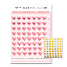 Ultimate Weight Loss Progress Chart – Motivational Goal Tracker with Star Stickers | Weightloss Chart & Planner for Women | Slimming, Diet, Fitness,