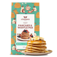 Lovegrass Ethiopia Teff Waffle & Pancake Mix 320g | Gluten Free | High Protein, Fibre, Vitamins & Minerals