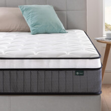 Zinus Double Memory Foam Mattress & Pocket Spring - 4ft6 (135 x 190 cm) - 10'' Height - Medium Firmness - Skin -friendly Hybrid Mattress