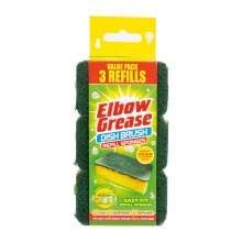Elbow Grease Dish Brush Refill Sponges | Non Scratch Easy Fit to