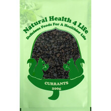Natural Health 4 Life Dried Currants 200g Bag, Naturally Seedless Zante Grapes, Vegan, Gluten Free, Fat Free, Low Salt, Sweet Fruit for Baking