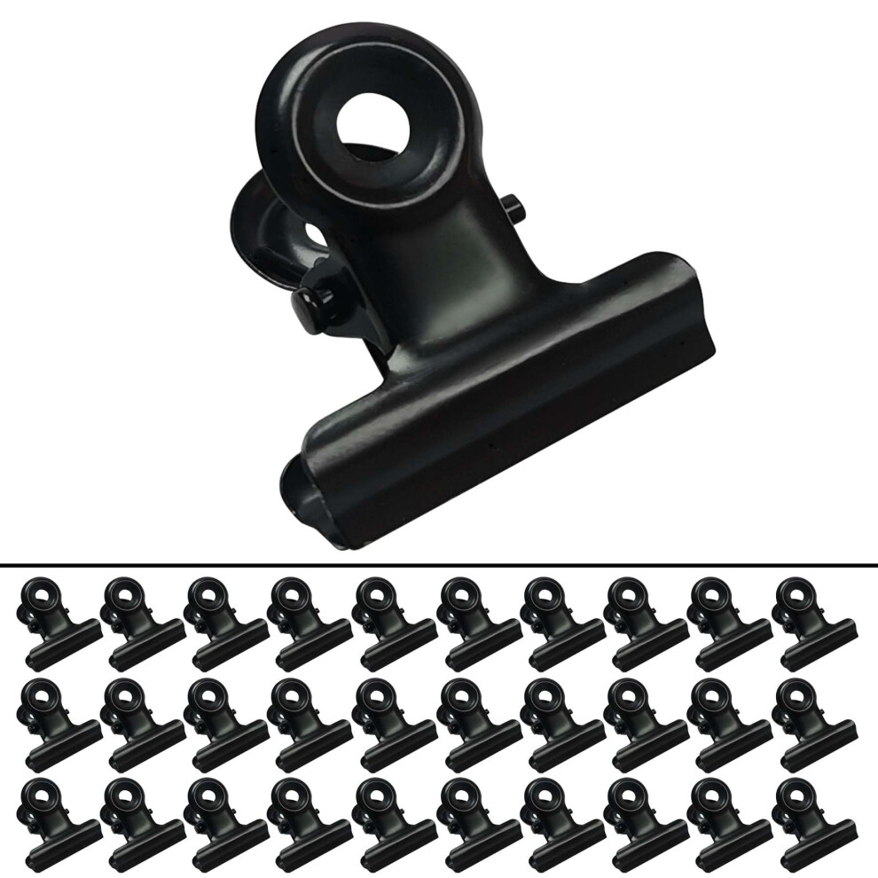 Fzgusyaf 22Mm Bulldog Clips Black Round Paper Binder Metal File Clamps Home Office Supplies - 30 Pack 5051227149725