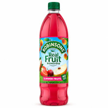 Robinsons Fruit and Barley - Real Fruit Squash, Low Calorie - Summer Fruits - 1L, 20 Servings