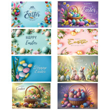 Easter Cards Pack of 8 Mixed Easter Designs. Ecofriendly, Recyclable, plastic free cards, and Envelopes Blank Inside