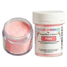 Sugarflair Pink Edible Glitter Sugar Sprinkles - for Cake Decorating, Sprinkle on Cakes, Cupcakes and Treats - 40g