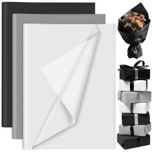 PLULON 60 Sheets Black White Grey Tissue Paper Bulks, Gift Wrap Tissue Paper Sheets for Packaging Birthday Gift Wrapping Paper Birthday Wedding
