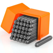 Starvortex 36Pcs Metal Letter Stamps Kit, 4mm Durable Carbon Steel Letter Punch Set for Metal (A-Z, 0-9, &)